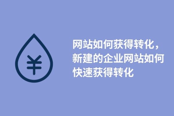 網(wǎng)站如何獲得轉(zhuǎn)化，新建的企業(yè)網(wǎng)站如何快速獲得轉(zhuǎn)化