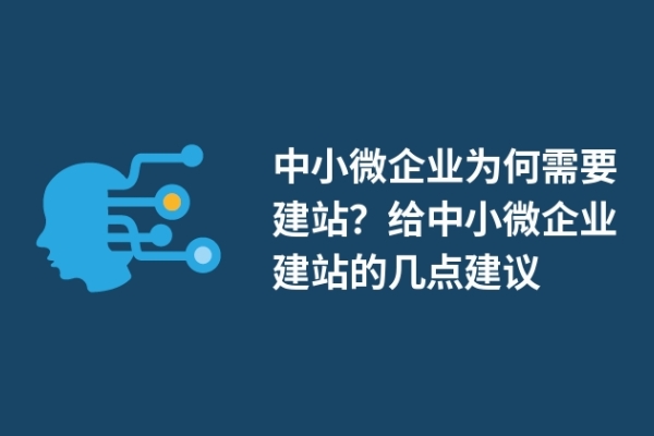 中小微企業(yè)為何需要建站？給中小微企業(yè)建站的幾點(diǎn)建議