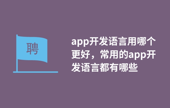 app開發(fā)語(yǔ)言用哪個(gè)更好，常用的app開發(fā)語(yǔ)言都有哪些