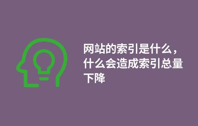 網(wǎng)站的索引是什么，什么會(huì)造成索引總量下降