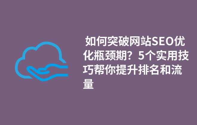  如何突破網(wǎng)站SEO優(yōu)化瓶頸期？5個(gè)實(shí)用技巧幫你提升排名和流量